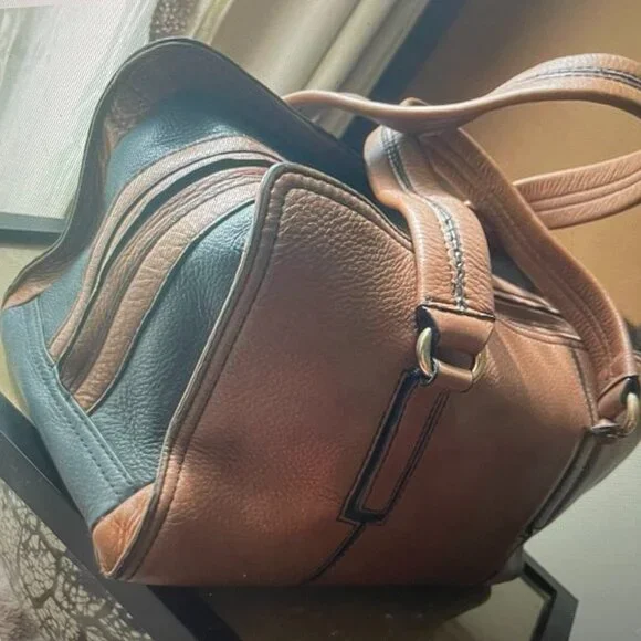 Barr and Barr vintage soft brown & Black leather handbag - Picture 9 of 9